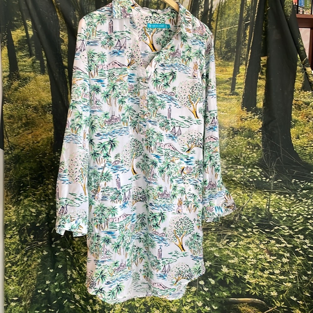 Tori Richard shirt dress, aloha toile | size L